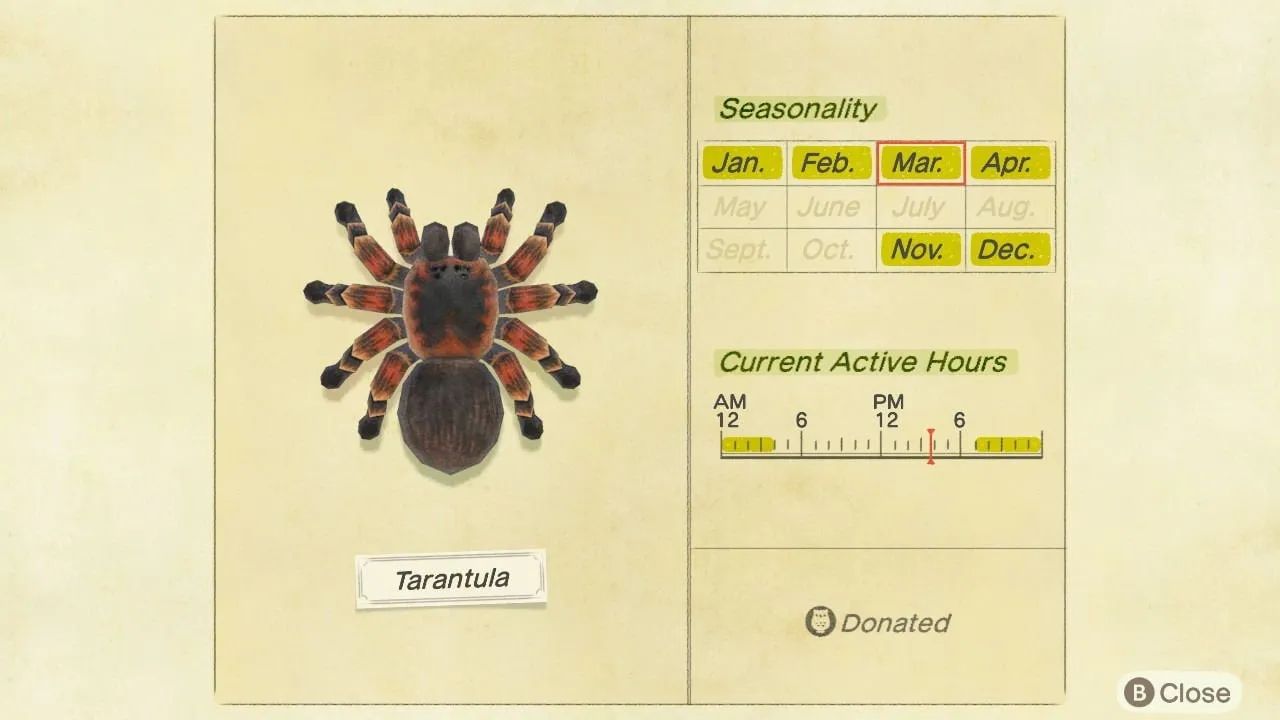 21922 acnh tarantula overview